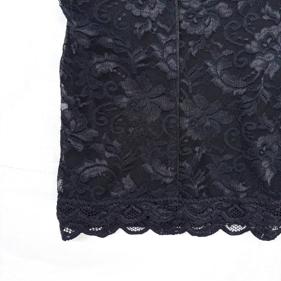 Lace Tank Top Corset Style Black Whimsigoth Dark Coquette Grunge Goth Feminine L - Picture 4 of 5